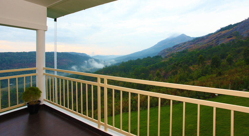 View from The Wind Munnar cottage balcony